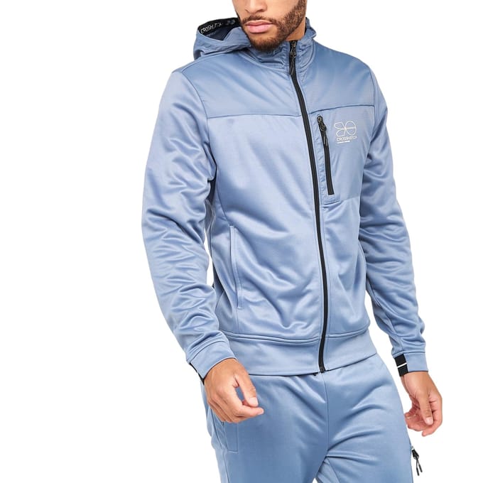Crosshatch Heren Full Zip Hoodie (Staalblauw)