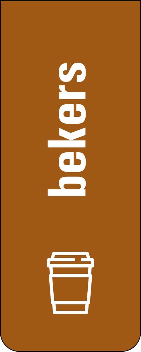 Bekers afval sticker - 160 x 65 mm