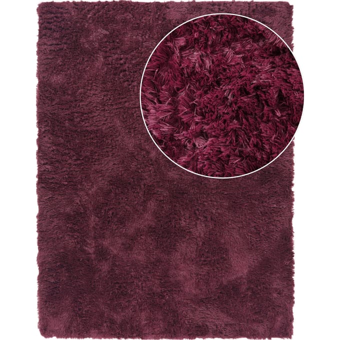Hoogpolig tapijt Silvana paars 60x100 cm