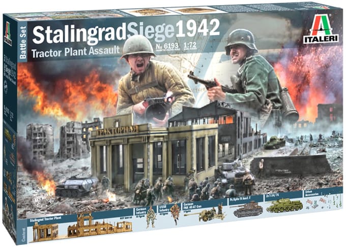 Italeri Modelbouwpakket Diorama - 6193 Stalingrad Siege 1942 – Battle Set Plastic - 1:72 - Modelbouw