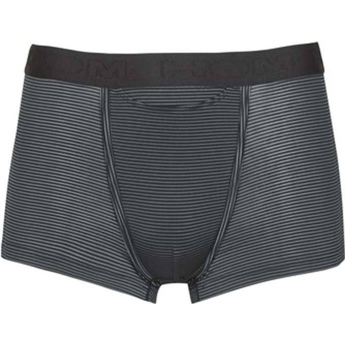 HOM Simon boxer briefs HO1 (1-pack) - heren boxer met horizontale gulp - zwart gestreept