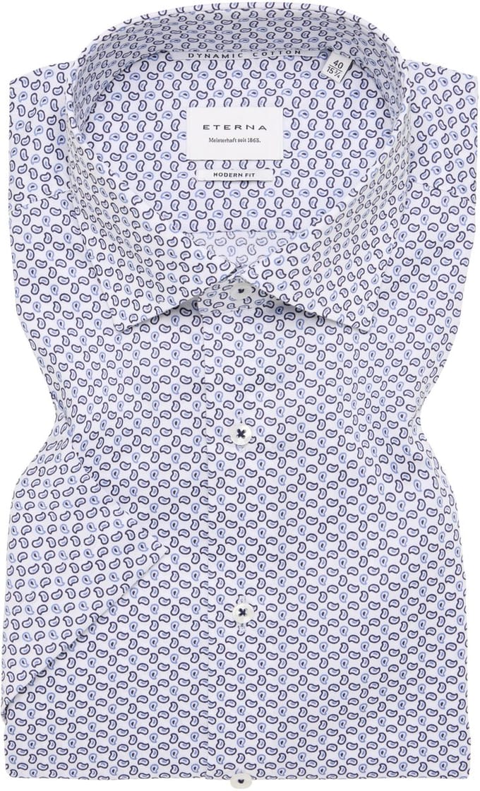 ETERNA - Heren hemd - Maat 38 - Mannen - blauw - katoen