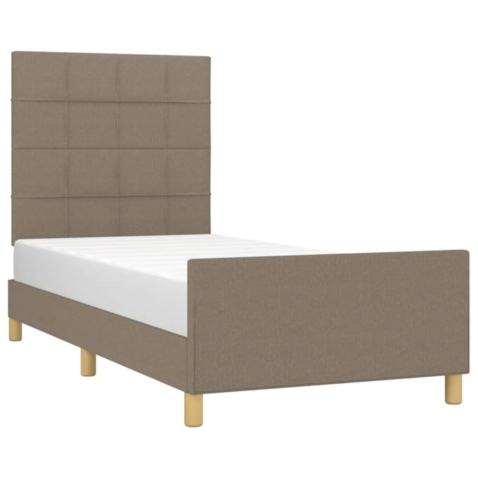 vidaXL - Bedframe - zonder - matras - 100x200 - cm - stof - taupe