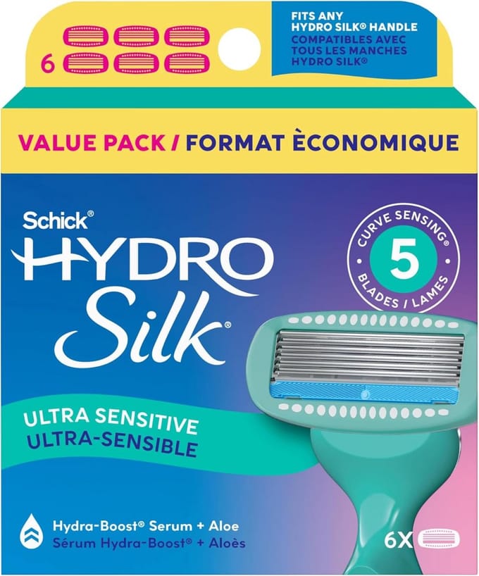 Scheermesjes Vrouwen - Reservemesjes Gevoelige Huid - Glad Scheren - 5 Flexibele Mesjes - 6 Stuks - null