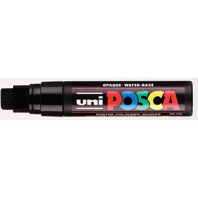 Paintmarker Uni POSCA PC17K extra breed rechthoek zwart