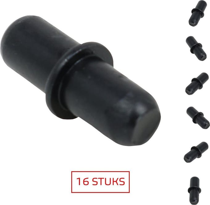 TQ4U kastplankdrager - Duplo - Metaal - Mat zwart - Ø 5 mm - 16 stuks