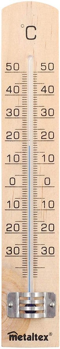 Metaltex Binnen Thermometer - 18cm - Hout Beuken