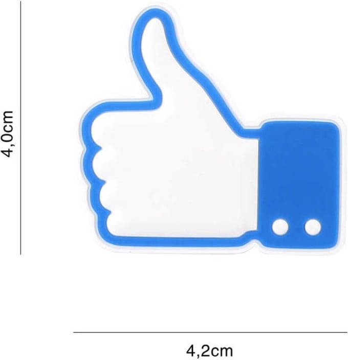 Embleem 3D PVC Like/Don't Like Blauw