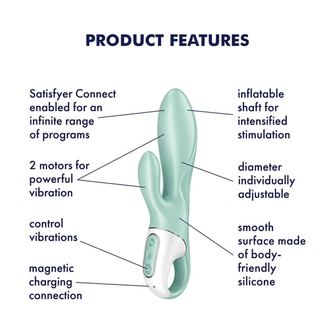 Satisfyer 'Air Pump Bunny 5 Connect App', 20,5 cm, met app