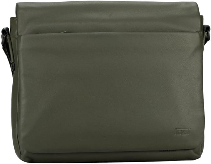 JOST Leren schoudertas met laptopvak Tromsoe Shoulder Bag Olive olijfgroen