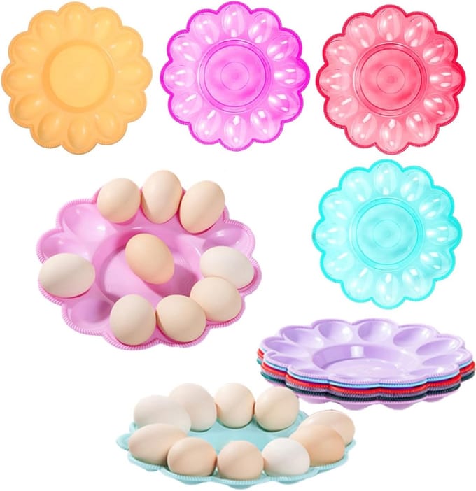 4 Stuks Plastic Eierdopjes voor Eieren, Keukenaccessoires en Organizers voor Eetgerei