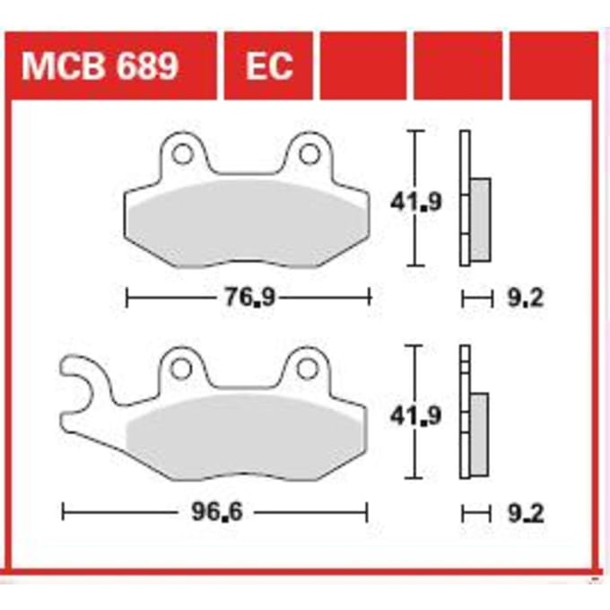 Bremsbelagsatz, ohne Straßenzulassung TRW MOTO MCB689EC