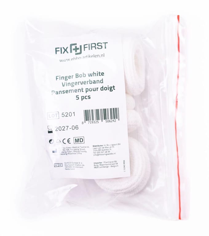 Fixfirst vingerbobs | textiel | wit | pak van 5 stuks
