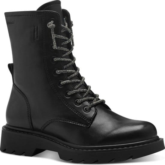 Tamaris - Maat 40 - Veterboots zwart Synthetisch