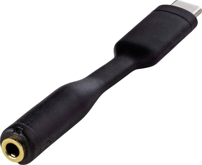 Renkforce Audio Adapterkabel [1x USB-C stekker - 1x Vergulde 3,5mm-contactbus] 8.00 cm Flexibel