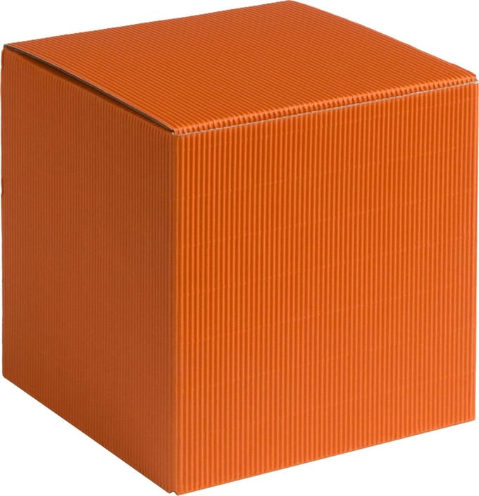 Giftbox ribbel karton 9x9x9cm ORANJE (100 stuks)