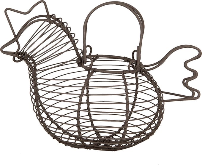 Clayre & Eef Eiermand Kip 23x14x17 cm Bruin Metaal
