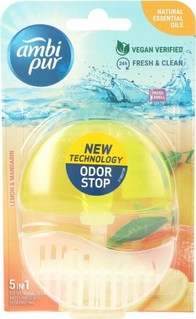 12x Ambi Pur Toiletblok Starterkit 5in1 Lemon & Mandarine