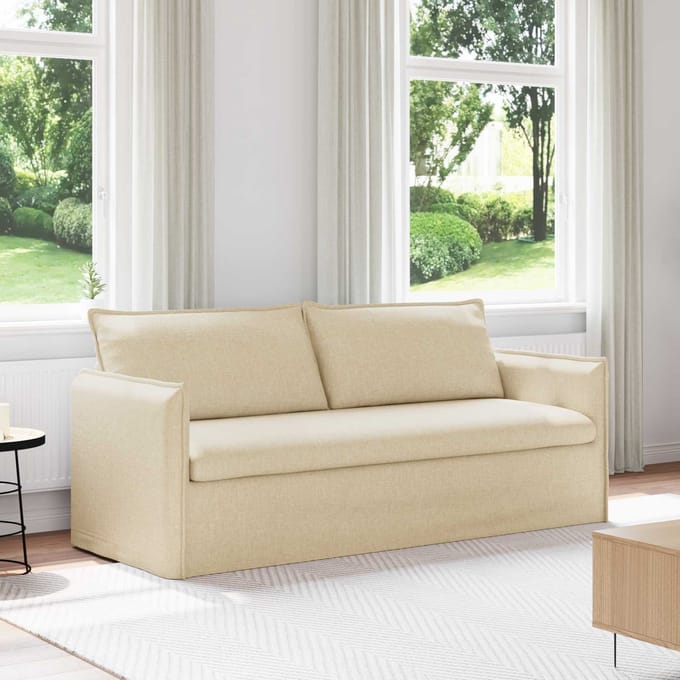 vidaXL - Bank - Crème - 196 - x - 82 - x - 85 - cm - Stof