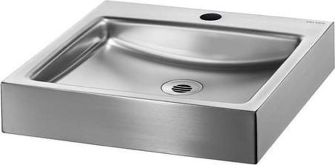 UNITO wastafel kraangat Ø35 midden z. overloop RVS 304 mat
