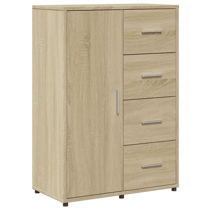 vidaXL - Dressoir - 60x31x84 - cm - bewerkt - hout - sonoma - eikenkleurig