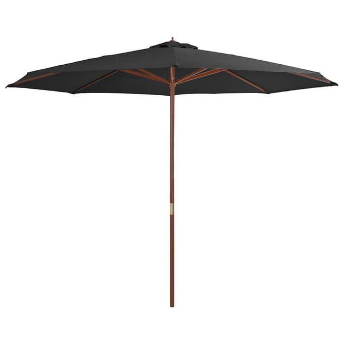 vidaXL - Parasol - met - houten - paal - 350 - cm - antraciet