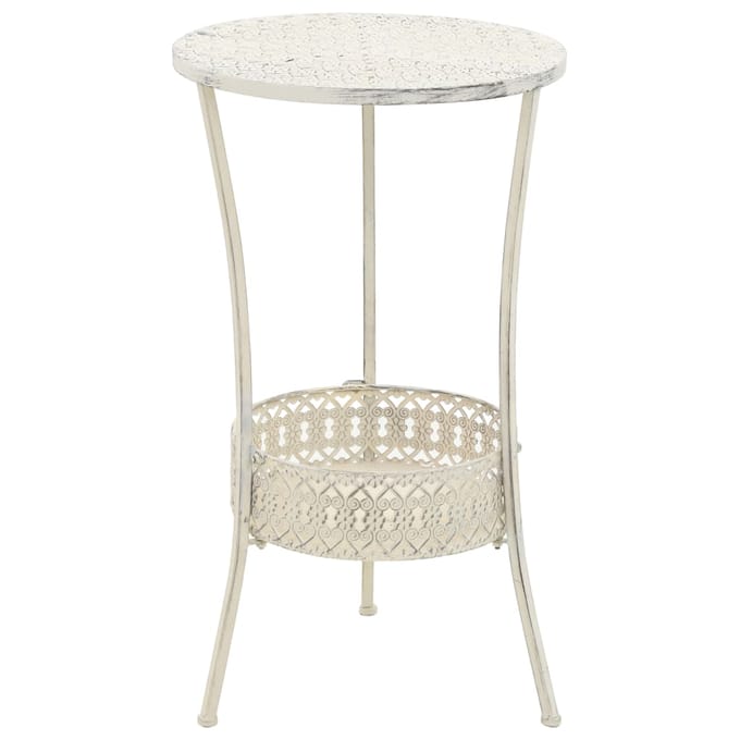 vidaXL - Bistrotafel - vintage - stijl - rond - 40x70 - cm - metaal - wit