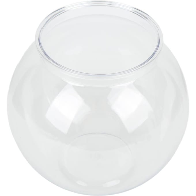 Bocal à poissons rond en plastique robuste incassable polyvalent petit aquarium rond pour décorations de bureau bibliothèque L L white