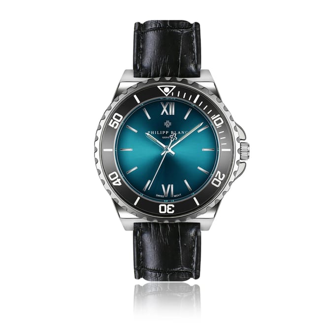 Leren krokodillenhorloge voor dames Philipp Blanc Onex