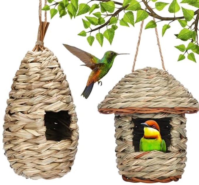 Handgeweven Vogelnestjes voor Kleine Vogels - 2 Stuks