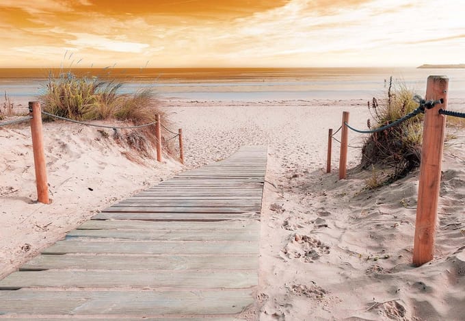 Fotobehang Beach scene | XL - 208cm x 146cm | 130g/m2 Vlies