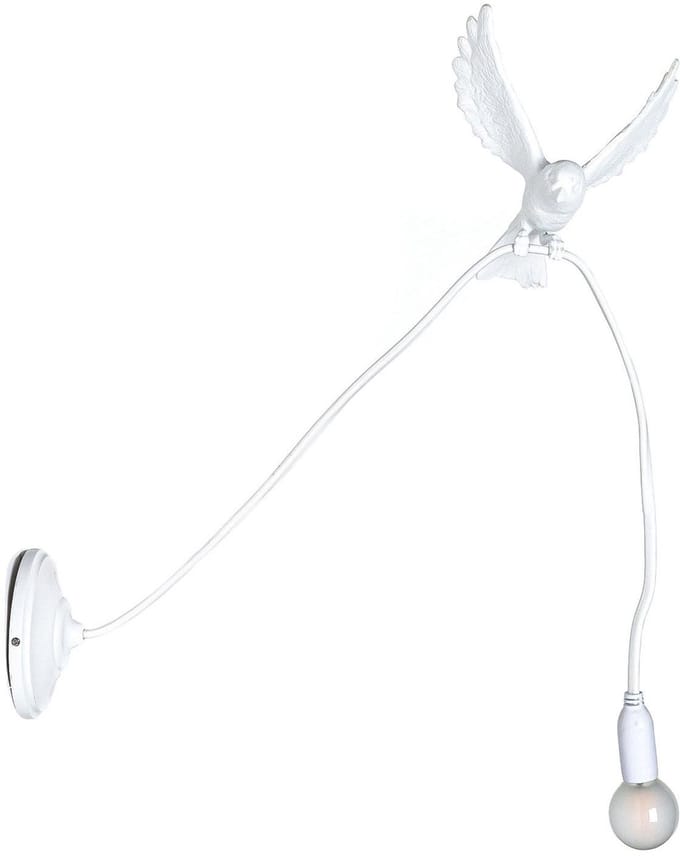 Seletti Sparrow Landing Wandlamp Verstelbaar Wit