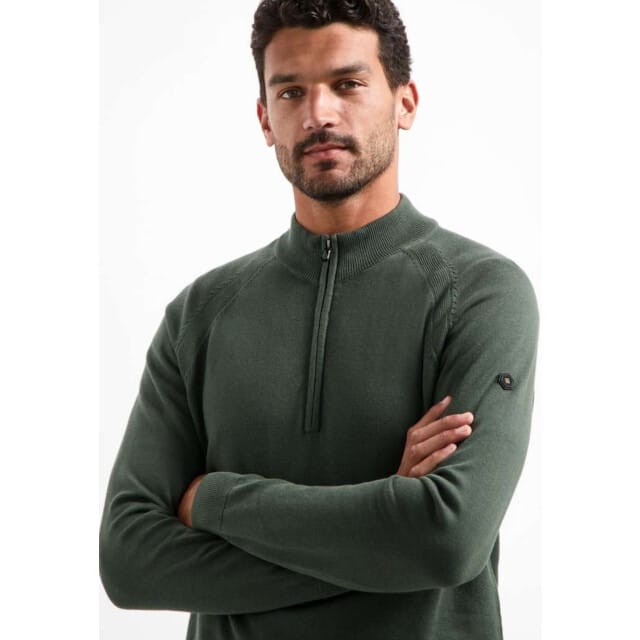 No Excess Pullover Half Zip High Collar Solid Dark Green Maat: S | Sweaters Outlet | Heren | Groen