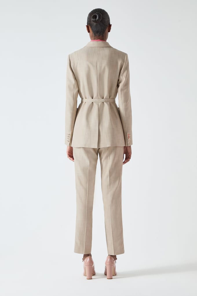 LK Bennett Jk Amelia Belted Jacket Beige Taglia: 12 | Blazers Outlet | Donna | Marrone