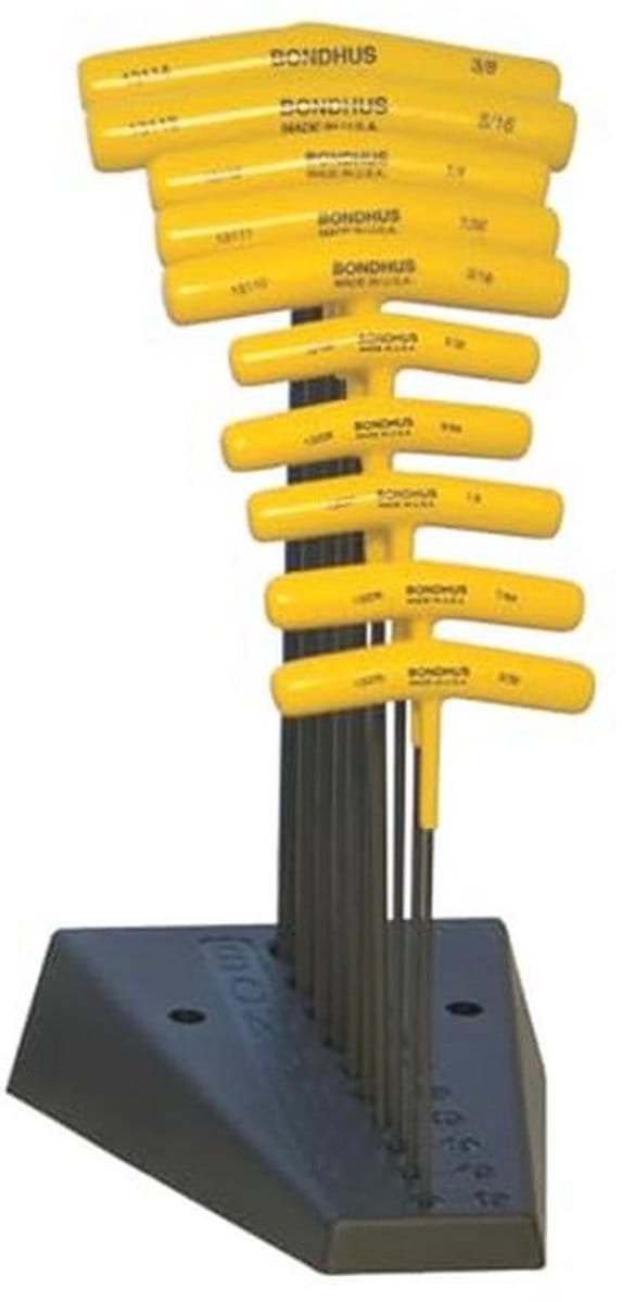 T-greep Balldriver Hex Set 3/32"-3/8" met Stand