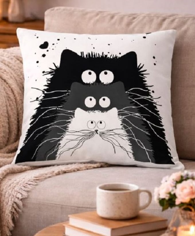 Whisker Family Collection Kussenhoes - 45x45 cm
