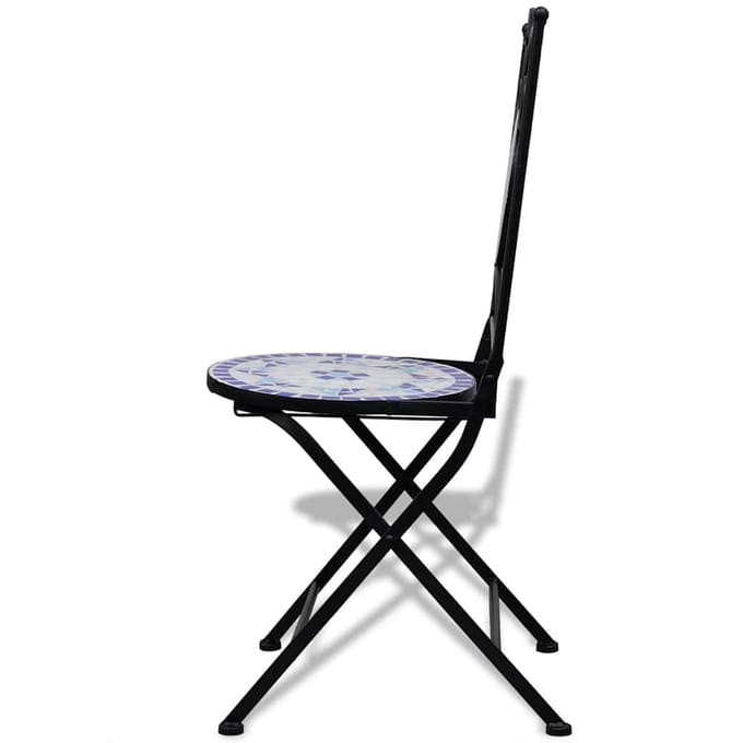 vidaXL - Opklapbare - stoelen, - 2 - stuks, - keramisch, - blauw - en - wit