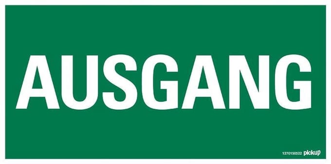 Pickup Kunststoff Schild 30x15 cm AUSGANG