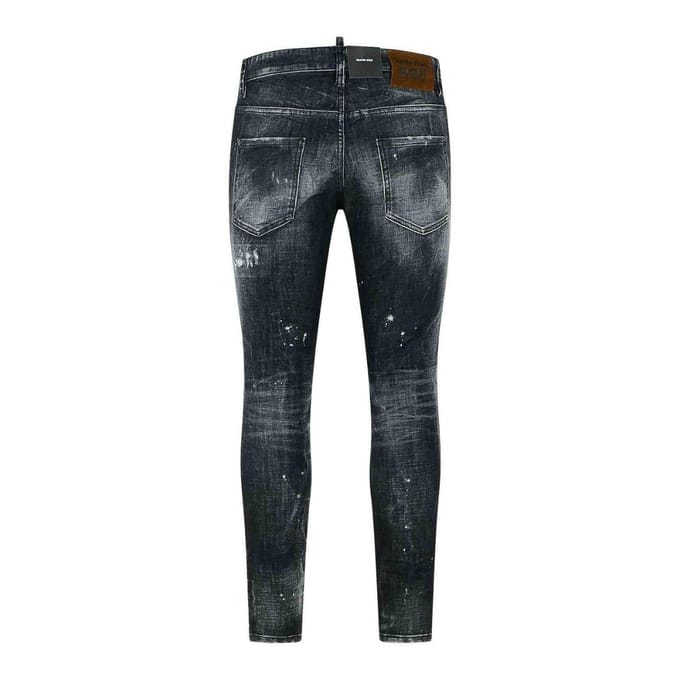 Dsquared2 Zwarte Skaterjeans Met Rocky Mountains-wassing