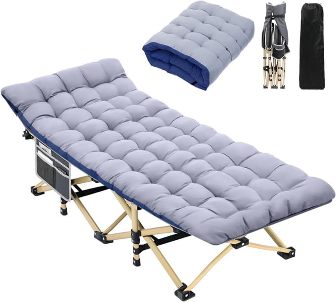 VLSelect® Veldbed - Opklapbed - Campingbed - Tot 200 KG