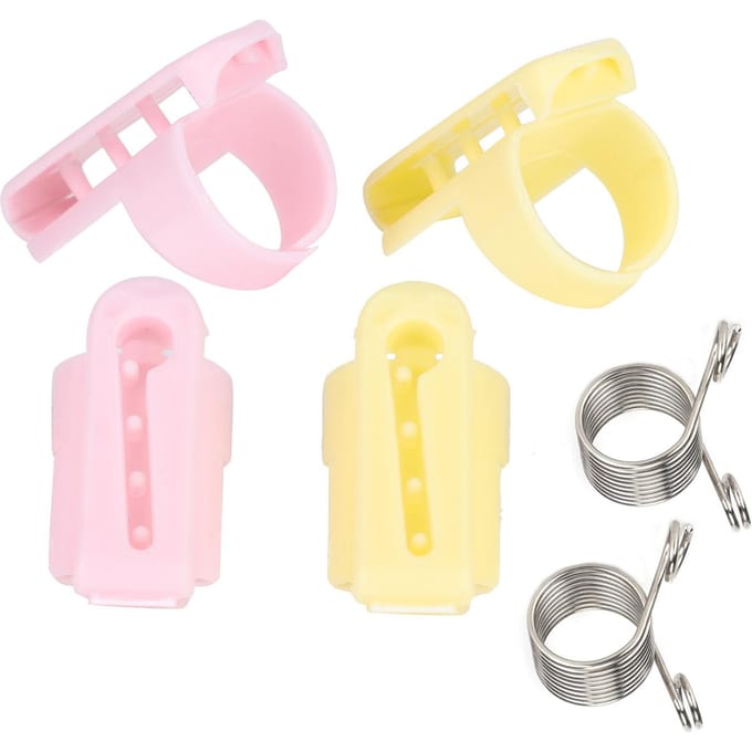 6 stuks garengeleider breien trui vingerhouder naald vingerhoed plastic naaibenodigdheden beige