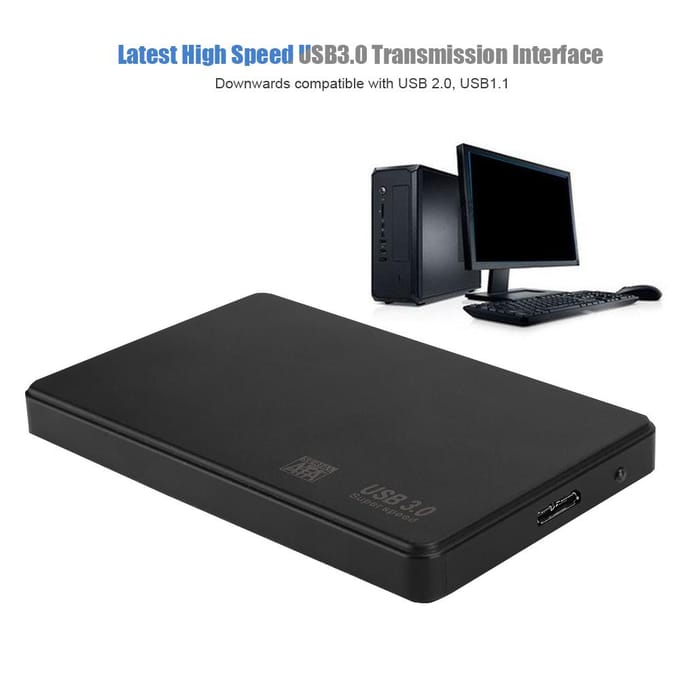 Boîtier externe pour disque dur externe SATA USB 3.0 de 2,5 pouces pour disque dur SSD (Pas difficile à intégrer black