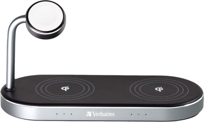 Verbatim WCS-03 3-in-1 Qi Mfi dual draadloze+Apple Watch oplader