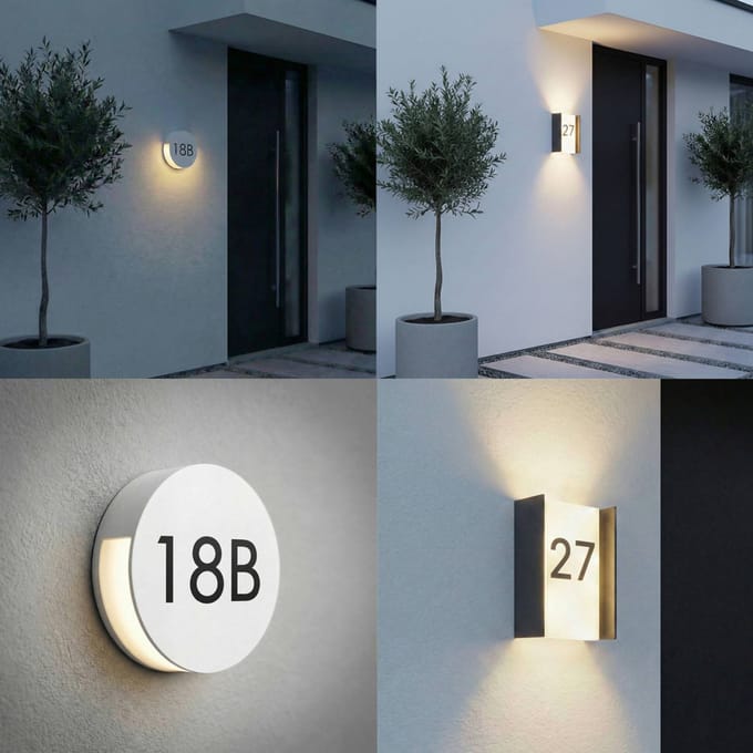 Lindby huisnummerstickerset Adrio, zwart, hoogte 8 cm