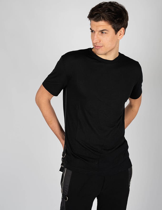 Les Hommes T-shirt Regular Mannen zwart