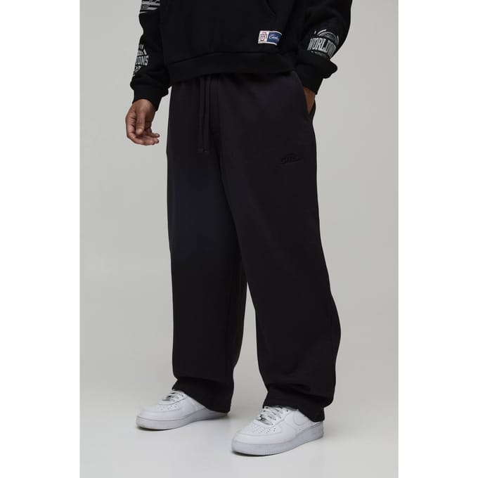 Joggingbroek Met Ballonpasvorm, Borduursel En Washed Effect | Black | Size Medium