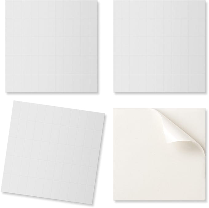 Set zelfklevende PVC-tegels, licht rechthoekig, 4x50x50 cm