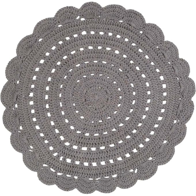 Nattiot - Alma Rond Vloerkleed/Tapijt Ø 120 cm - Grijs
