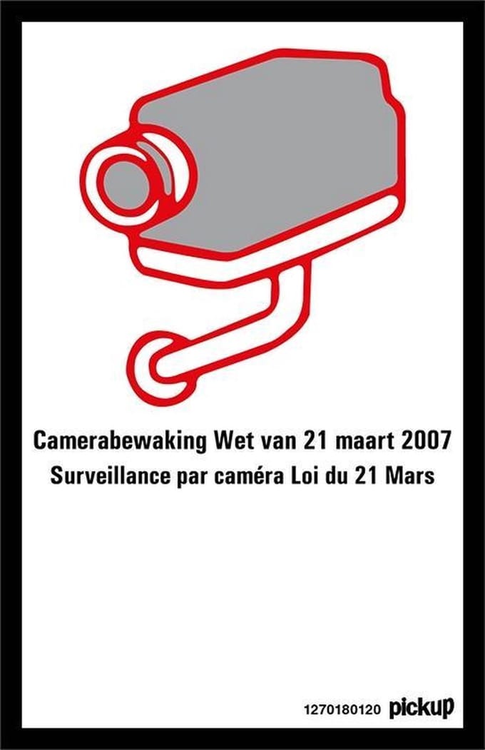 Pickup - Camerabewaking Surveillance bord 12x18 cm