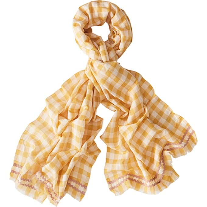 White Stuff Gingham Cotton Linen Scarf Yellow Mlt Taglia: OS | Sciarpe Outlet | Donna | Bianco